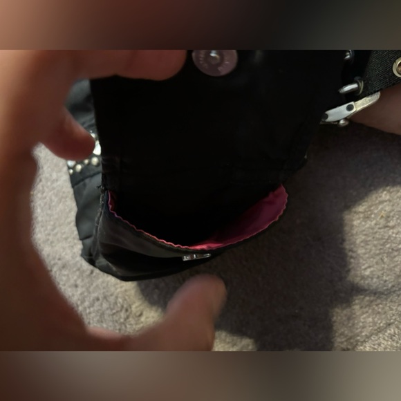 Y2K Franco Sarto black nylon handbag with silver buckle hardware and gems 🖤💎 - Picture 13 of 16